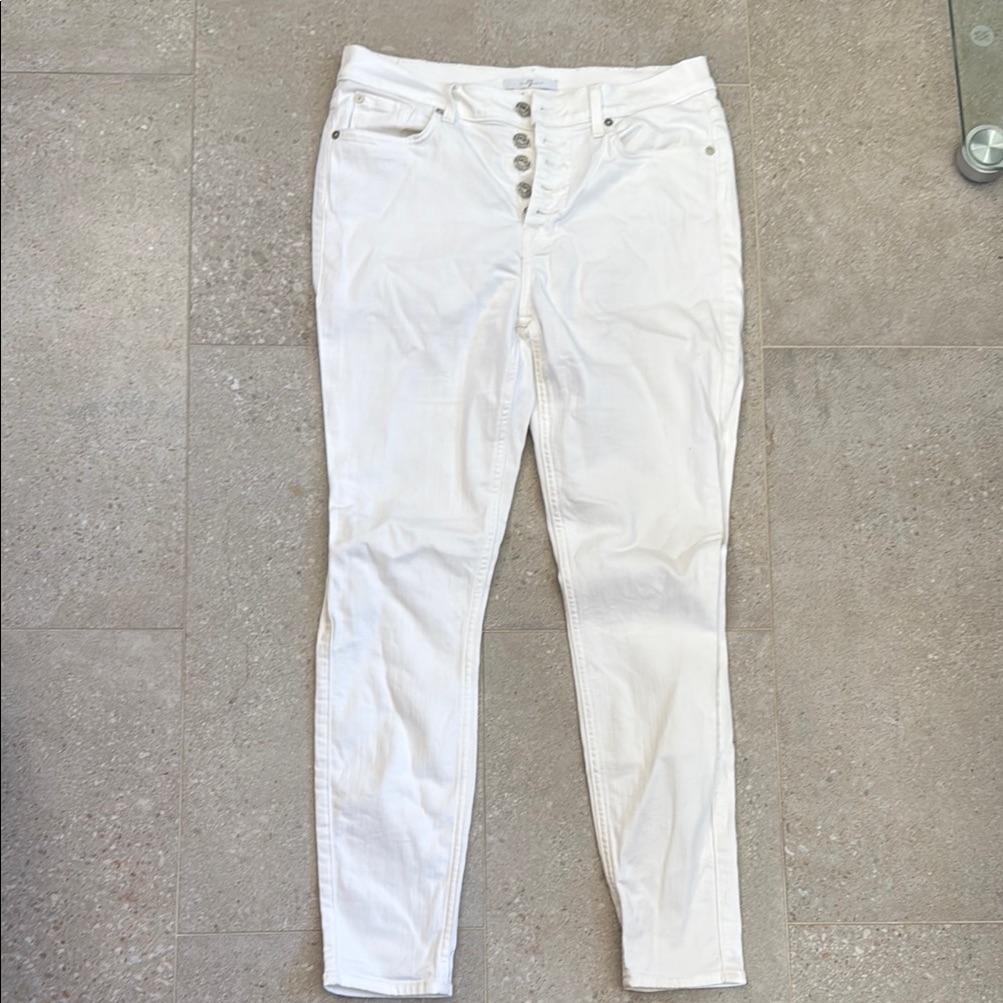 7 For All Mankind White Tailored Skinny Jeans 29 - Perfect Condition!